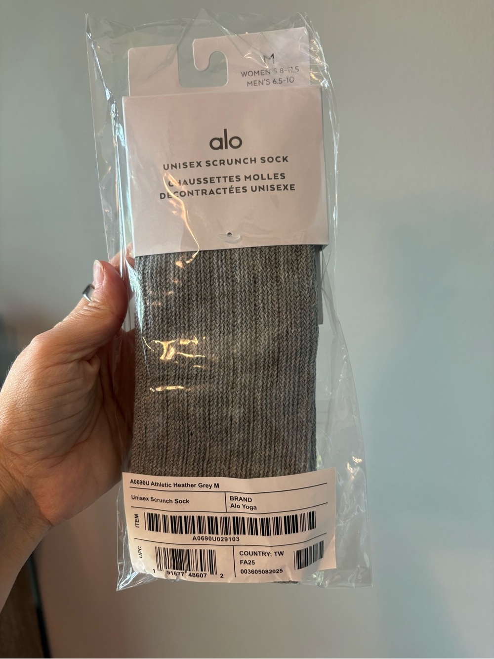 ALO Yoga Unisex Scrunch Sock - Heather Grey